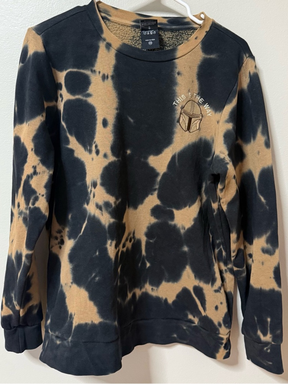 Tie-Dye 'This Is The Way' Graphic Sweatshirt - Black & Tan Her Universe Medium